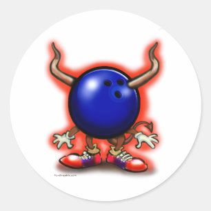 Bowling Demon Classic Round Sticker