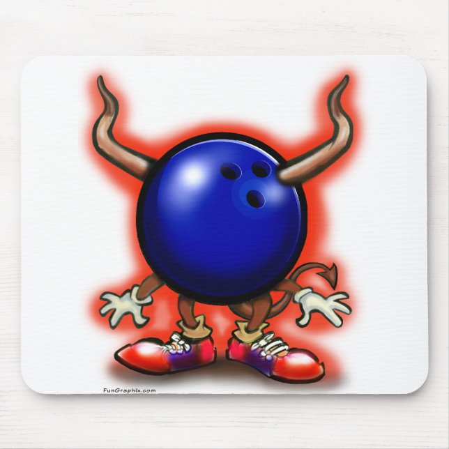Bowling Demon Mouse Mat (Front)