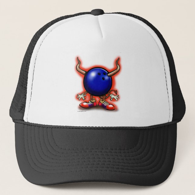 Bowling Demon Trucker Hat (Front)