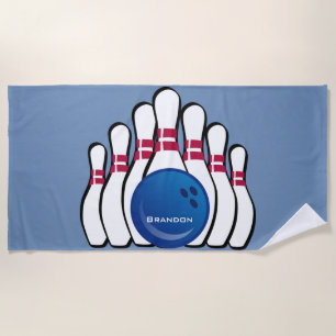 Bowling Design Beach Towel