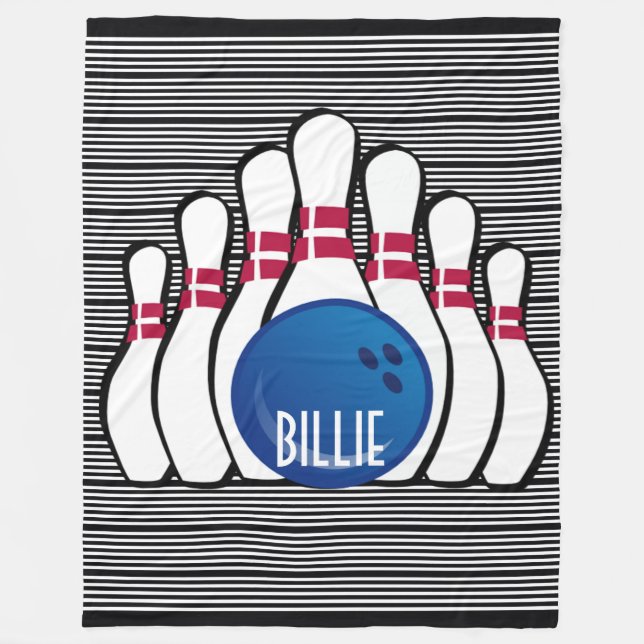 Bowling Design Fleece Blanket (Front)