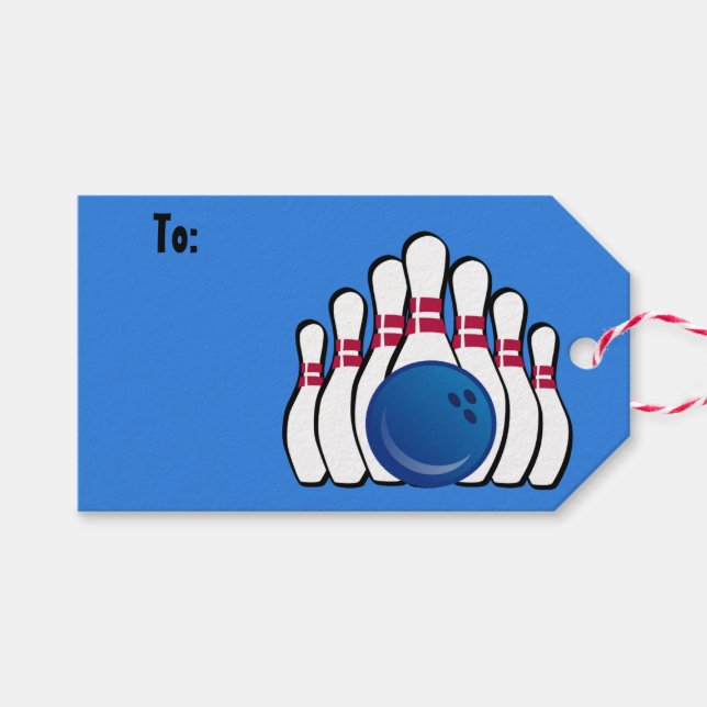 Bowling Design Gift Tags (Front (Horizontal))