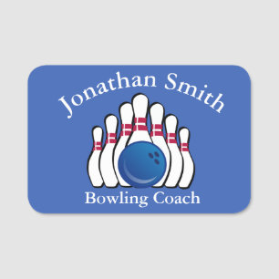 Bowling Design Name Tag