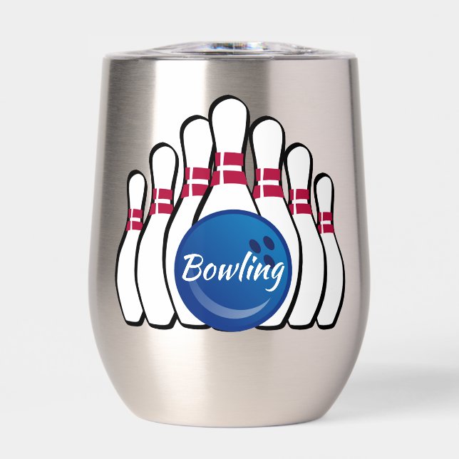 Bowling Design Thermal Wine Tumbler (Front)