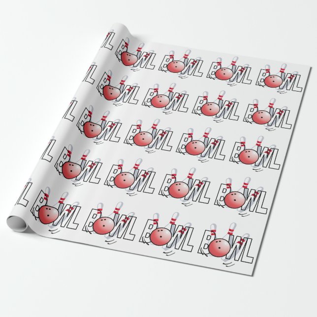 Bowling Design Wrapping Paper (Unrolled)