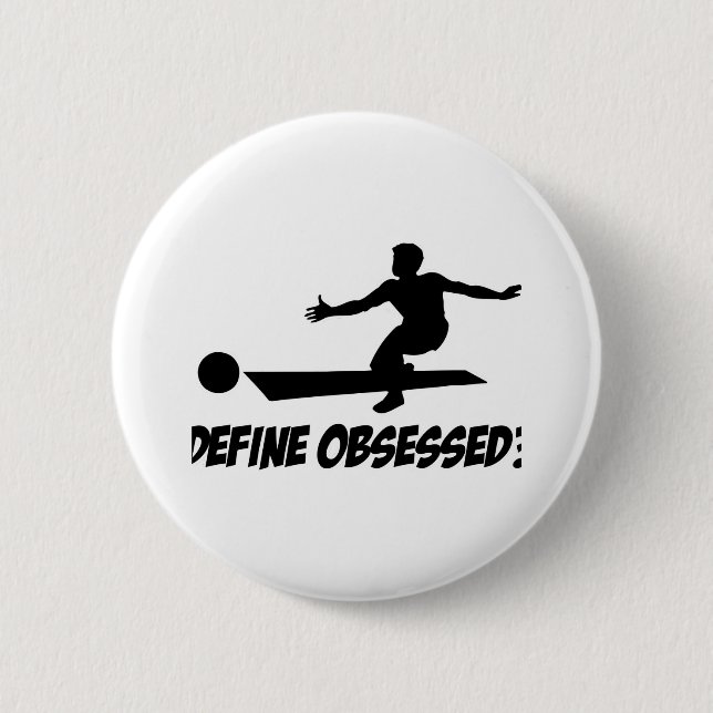 bowling designs 6 cm round badge (Front)