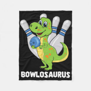 Bowling Dinosaur T-rex Bowlosaurus Player Party Ki Fleece Blanket