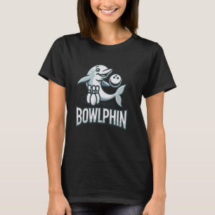 bowling dolphin funny pun bowlphin bowlers dolphin T-Shirt