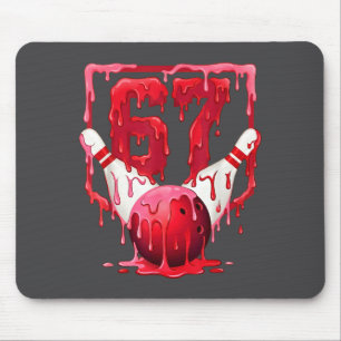 Bowling Drip Number 67 Player Or 67th Birthday Des Mouse Mat