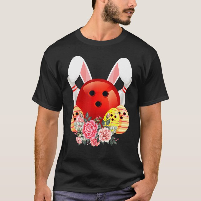 Bowling Easter Bunny Egg 2022 Rabbit Flowers Pasch T-Shirt (Front)