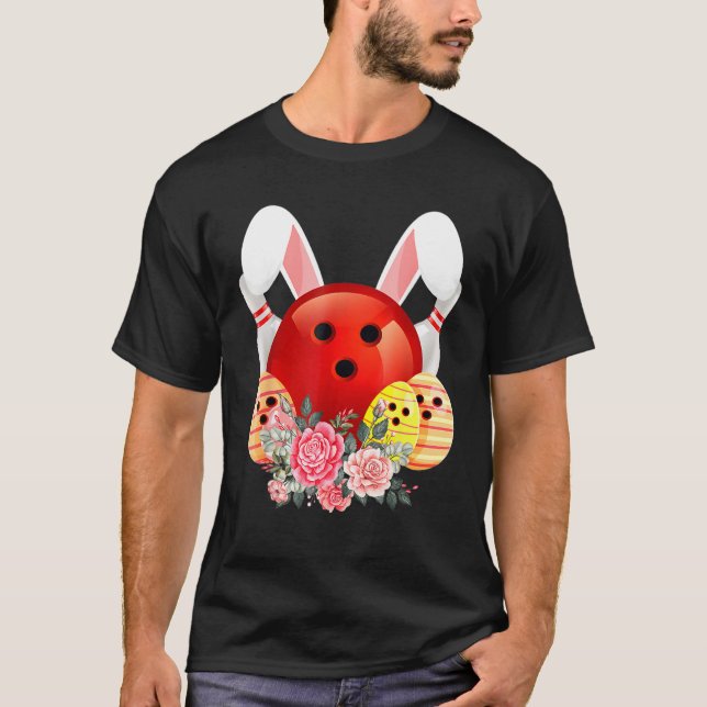 Bowling Easter Bunny Egg 2022 Rabbit Flowers Pasch T-Shirt (Front)