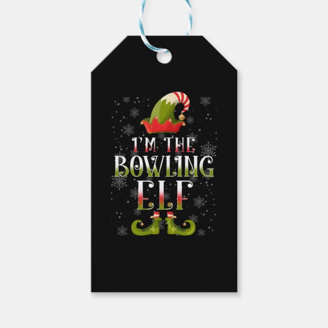 Bowling Elf Christmas Gift Tags (Front)