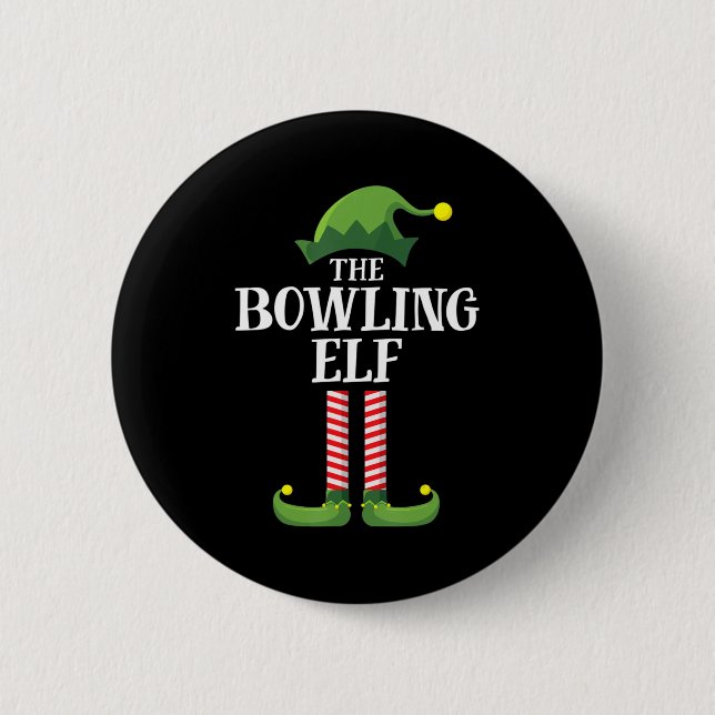 Bowling Elf Matching Family Group Christmas Party  6 Cm Round Badge (Front)