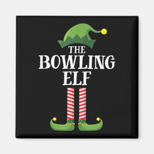 Bowling Elf Matching Family Group Christmas Party Magnet