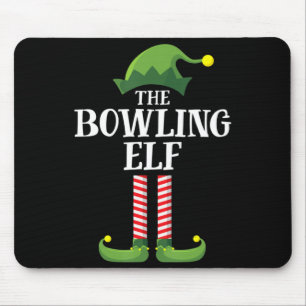 Bowling Elf Matching Family Group Christmas Party Mouse Mat