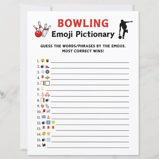 Bowling Emoji Pictionary Game (Front)
