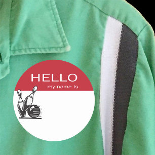 Bowling event hello name tags
