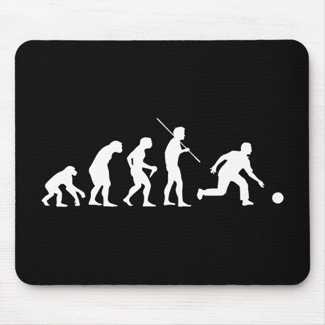 Bowling Evolution from Man to Bowler Mouse Mat (Front)