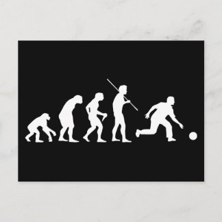 Bowling Evolution from Man to Bowler Postcard