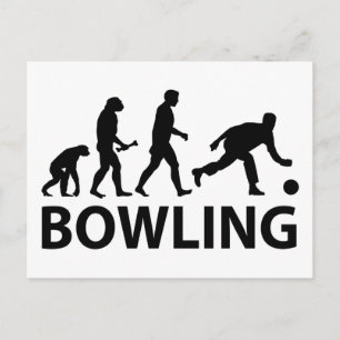 Bowling Evolution Postcard