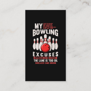 Bowling Excuses Funny Bowler Humour Business Card