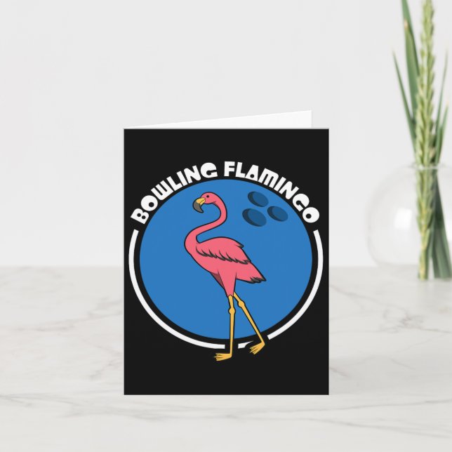 Bowling Flamingo  Card (Front)