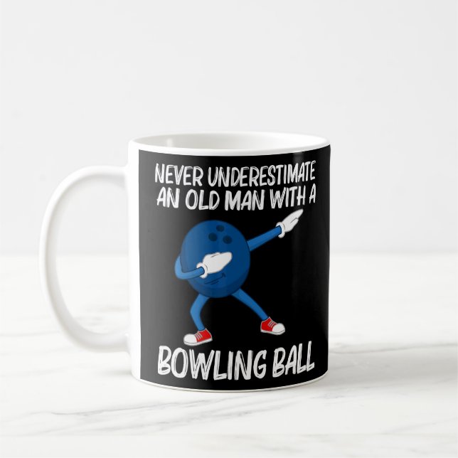 Bowling For Men Dad Dabbing Ball Lawn Bowl Candlep Coffee Mug (Left)
