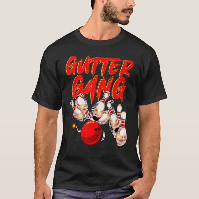 Bowling  For Men Women Cool Gutter Gang Bowlers T-Shirt (Front)