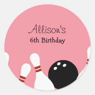 Bowling Fun Favour Stickers