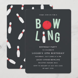 Bowling Fun Kid's birthday party Invitation