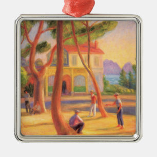 Bowling Game at La Ciotat in the South of France Metal Tree Decoration