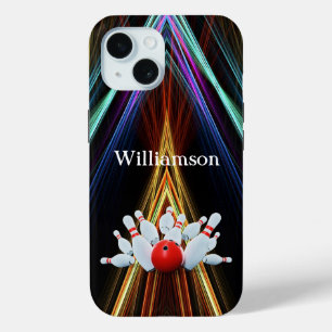 Bowling game - Ball hits the Pins - personalize iPhone 15 Case