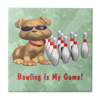 Bowling Game Dog Tile