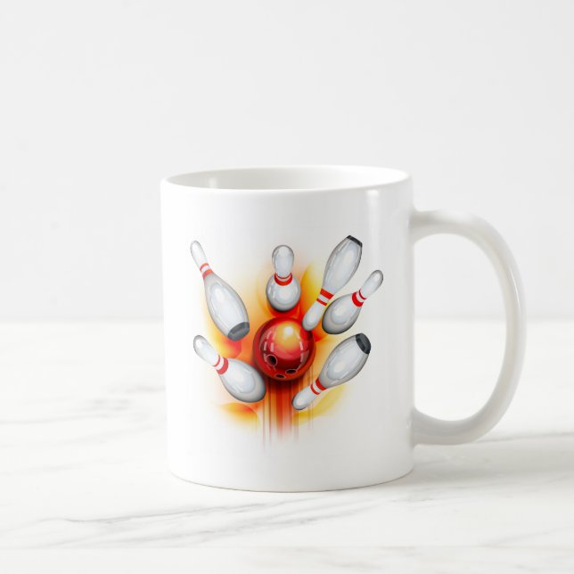 Bowling game (top view) coffee mug (Right)