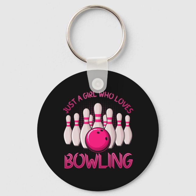 Bowling Gift For Girls Women Bowling Game Bowlers Key Ring (Front)