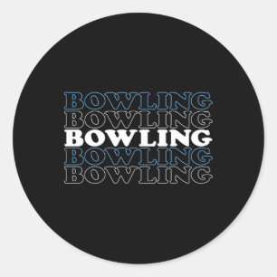 Bowling Gift For Men Husnd Or Dad - Retro Bowling Classic Round Sticker