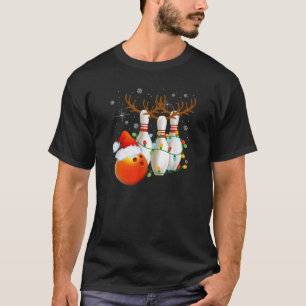 Bowling Gifts Christmas Bowling Santa Hat Christma T-Shirt