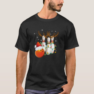 Bowling Gifts Christmas Bowling Santa Hat Christma T-Shirt