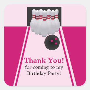Bowling Girl Birthday Party  Sticker