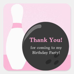 Bowling Girl Birthday Party  Sticker