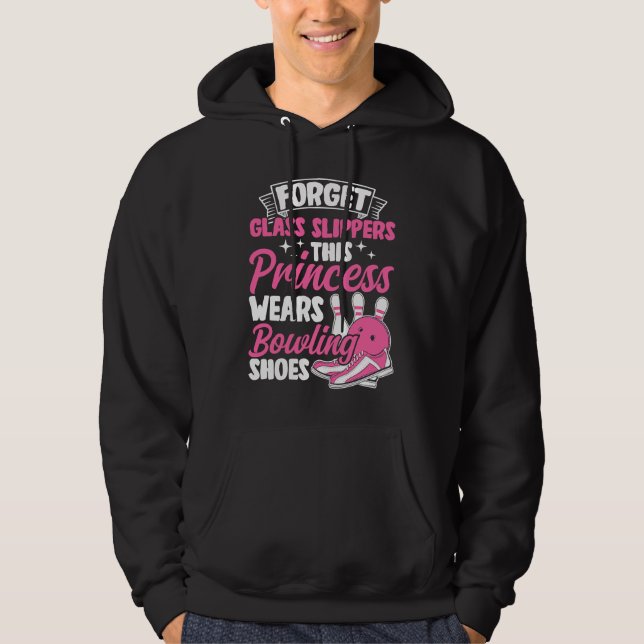 Bowling Girl Princess Pin Bowler Strike Bowling Fa Hoodie (Front)