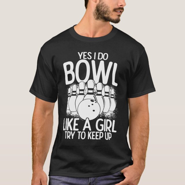 Bowling Girl Princess Pin Bowler Strike Bowling Te T-Shirt (Front)