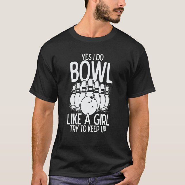 Bowling Girl Princess Pin Bowler Strike Bowling Te T-Shirt (Front)