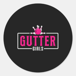 Bowling Girl Queen Princess Bowl Bowler Funny Gift Classic Round Sticker