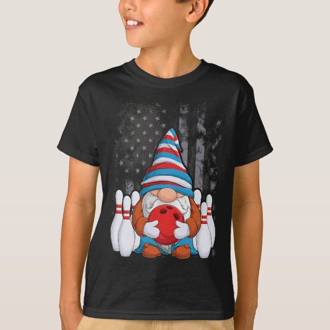 Bowling Gnome Bowling Gnomes Funny Gnome Bowling  T-Shirt (Front)