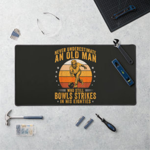 Bowling Grandpa 80th Birthday Desk Mat