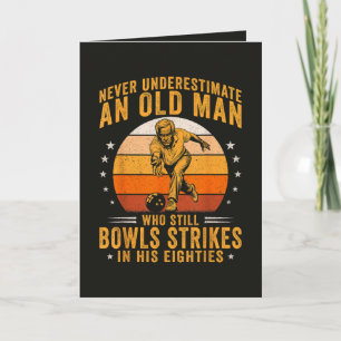 Bowling Grandpa 80th Birthday Holiday Card