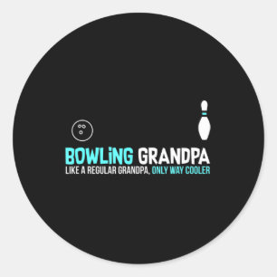 Bowling Grandpa Fun Cute League Gift Classic Round Sticker