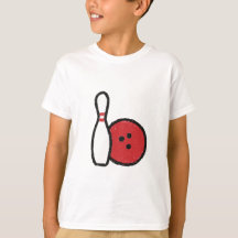 Bowling Graphic Tee | Bowling Pin Red Bowling Ball