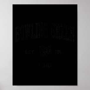 Bowling Green Ohio Vintage Sports Design Black Poster